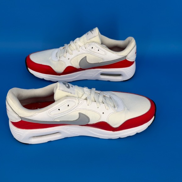 Max Sc Red Nike Trainers Mens Nike Air Max SC Men White University Red Wolf Grey CW4555-107 Running  Shoes